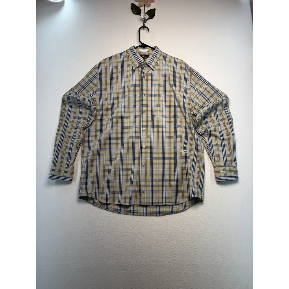 Jon Randall Collection Plaid Men’s XL Long Sleeve Shirt Button Up Cotton Office